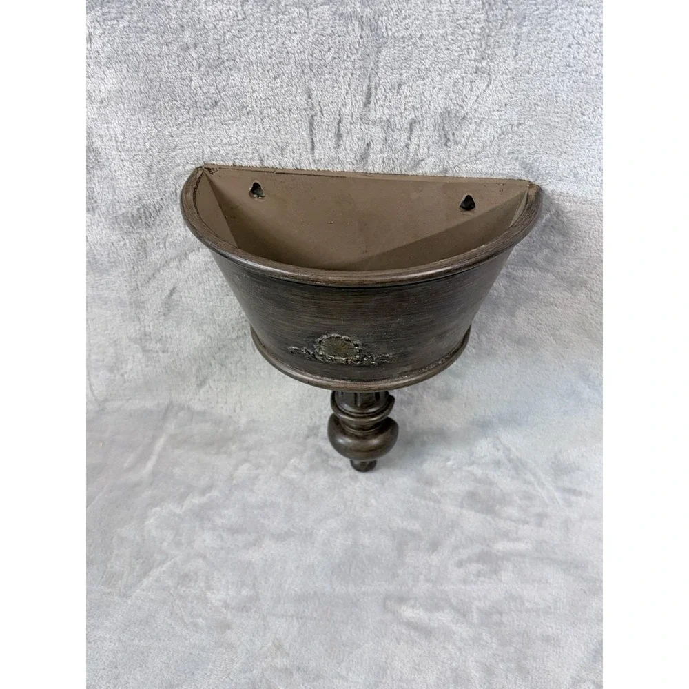 Vintage Homco Urn Wall Pocket Planter Brown‎ Pedestal Hollywood Regency